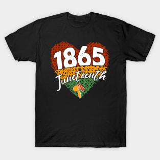 Juneteenth Heart Shirt Black History Afro American gift For Men Women T-Shirt